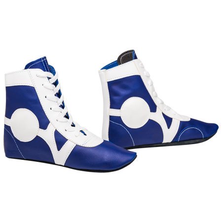 Купить Обувь для самбо SM-0102, кожа, синий Rusco в Москве 