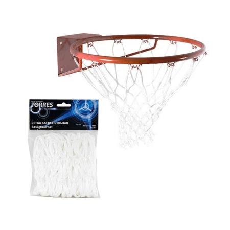Купить Сетка баскетбольная Torres, нить 4 мм, белая в Москве 