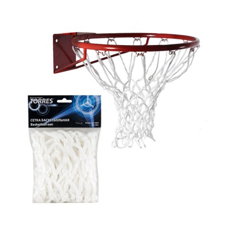 Купить Сетка баскетбольная Torres, нить 6 мм, белая в Москве 